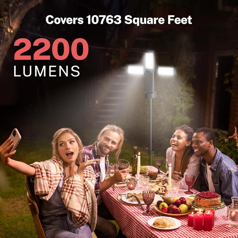 OGERY Rechargeable 10000mAh Camping Light with Stand 6.5 ft Max Height, Cordless Work Light with 3 LED Lamp Heads, 2200 Lumens Camping Essentials Gear Emergency Flashlight with Detachable Tripod - Image 3